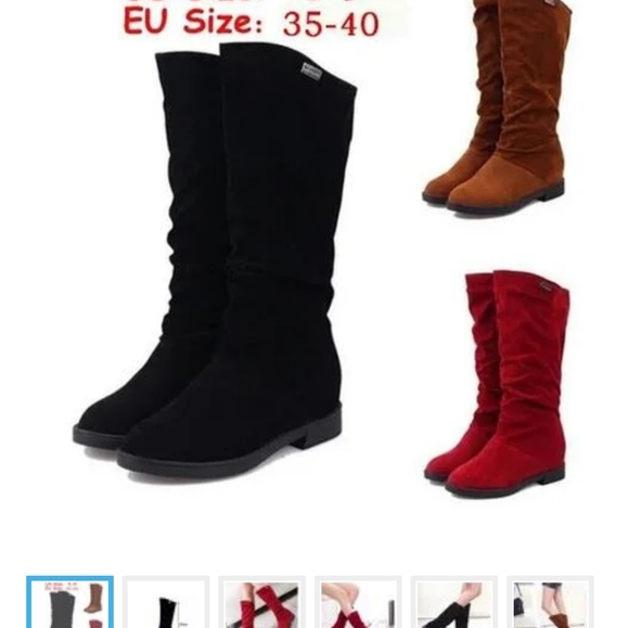 Suede Leather Black Boots size 9 - Picture 3 of 5